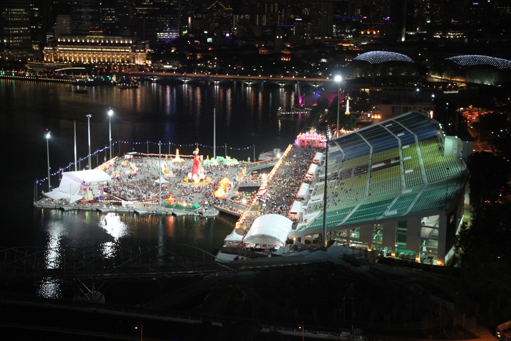 Ruota panoramica Singapore Flyer vista dall'alto