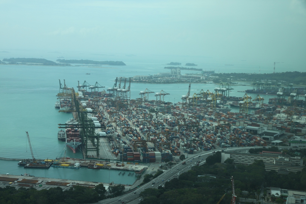 Singapore vista di una parte del porto