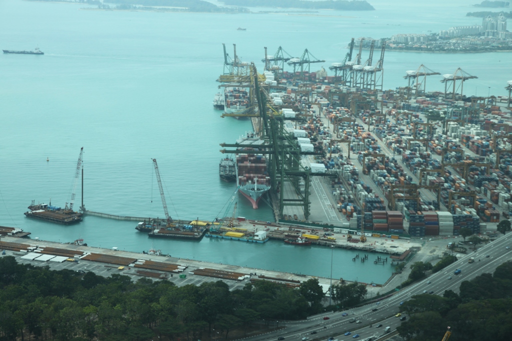 Singapore vista di una parte del porto